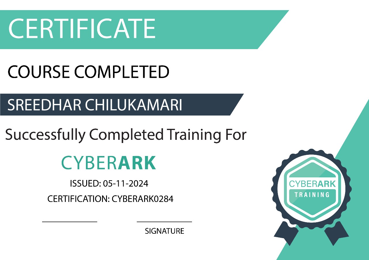 Cyberark Course Completion Certificate-Cyberark Training